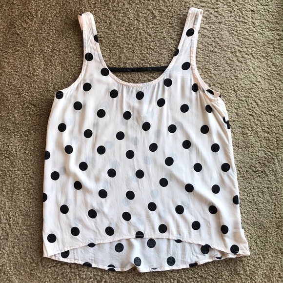 Volcom Girls polka dot high low DITSY tank top M - Picture 3 of 5